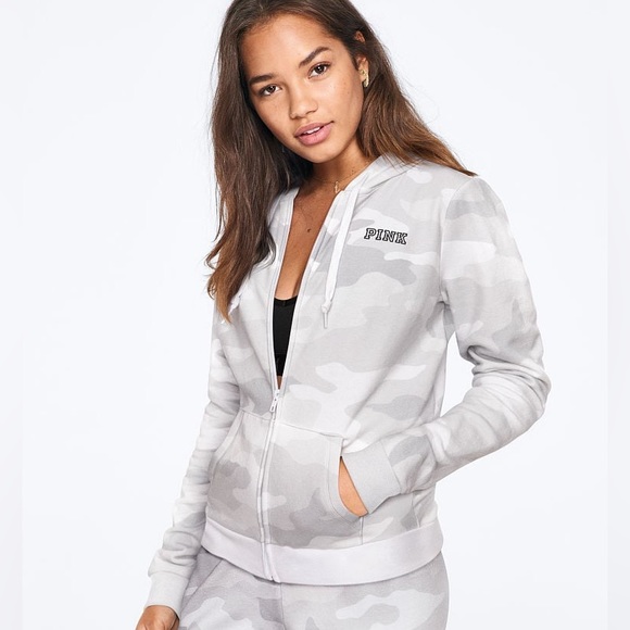 PINK Victoria's Secret Tops - PINK Victoria Secret Fleece Zip-Up Everyday Hoodie